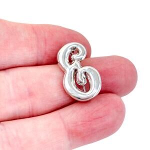 Estate Thailand Sterling Silver 925 2.5cm Script Monogram “E” Brooch Pin